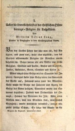 Magazin für christliche Dogmatik und Moral, deren Geschichte und Anwendung im Vortrag der Religion. 15, 15. 1810