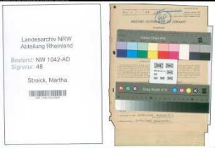Entnazifizierung Martha Stroick , geb. 17.01.1921 (Lehrerin)