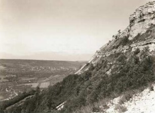 Saaletal. Rechter Talhang oberhalb Jena-Lobeda. Sedimentierungserscheinungen im Kalkstein (Johannisberg)