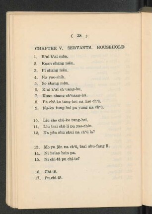 Chapter V. Servants: Household.
