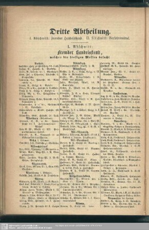 I. Abschnitt. Fremder Handelsstand, welcher die hiesigen Messen besucht