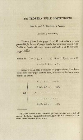 Un teorema sulle sostituzioni.