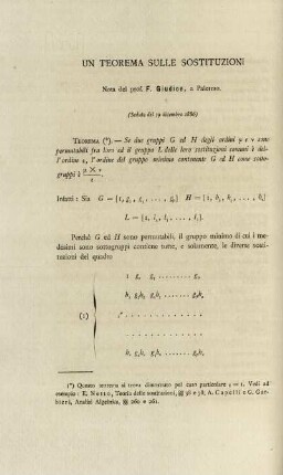 Un teorema sulle sostituzioni.