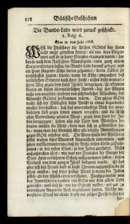 Die Bunds-Lade wird zuruck geschickt. 1. Reg. 6.