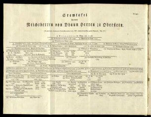 Stamtafel derer Reichsherren von Dhaun Herren zu Oberstein.
