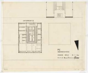 Chemische Institute der Universität Köln: Physikalische Chemie, Grundriss Obergeschoss, 1:200