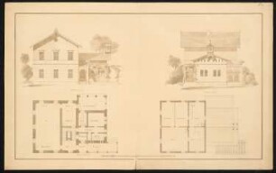 Villa, Berlin: 2 Ansichten , 2 Grundrisse