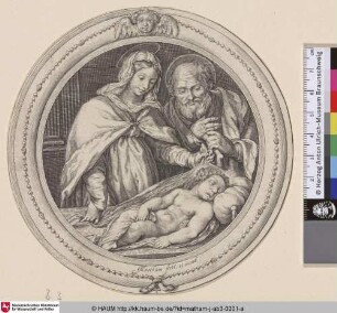 [Die heilige Familie mit schlafendem Kind; The holy family with child asleep]