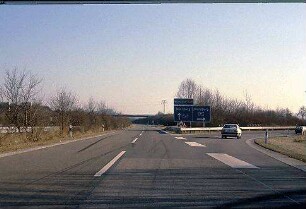 Einfahrt in Kreisel (Mannheim Richtung Würzburg)