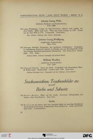 Städteansichten, Trachtenbilder, etc. und speziell Berlin und Schweiz (Nr. 355-402)