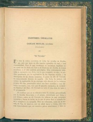 Escritores uruguayos : Carlos Reyles. novelista