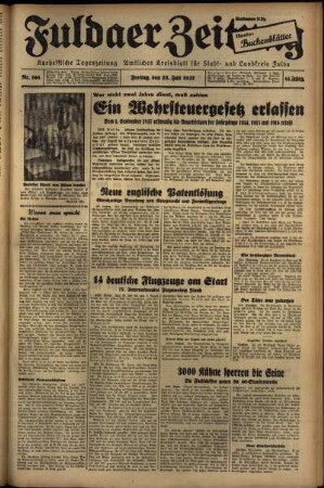 Ausgabe vom Freitag, den 23. Juli 1937.