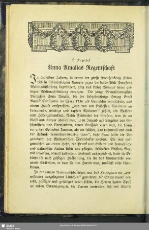 2. Kapitel. Anna Amalias Regentschaft