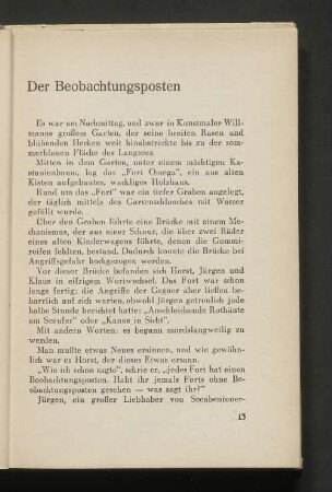 Der Beobachtungsposten