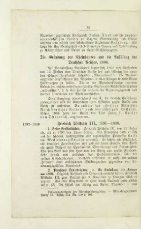 Friedrich Wilhelm III., 1797 - 1840