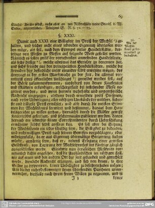 §. XXXI. Wie der Wechselkours zu formiren und zu beobachten