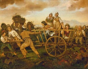Erntewagen mit Kindern (Weinlese)