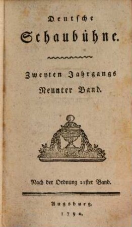 Deutsche Schaubühne. 21 = Jg. 2,Bd. 9. 1790