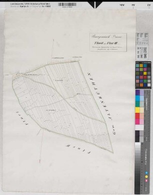Drewer (Rüthen) Katasterkarte Teil der Flur III 1833 1 : 2500 71,5 x 51 kol. Zeichnung kopiert: Diekmann KSA Nr. 711