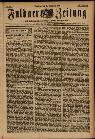 Zweite Ausgabe vom Samstag, den 28. November 1896.