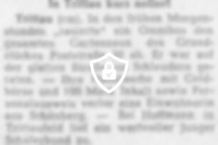 In Trittau kurz notiert