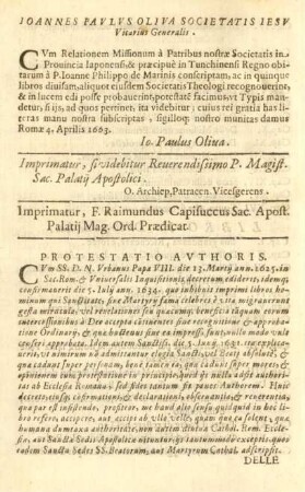 Joannes Paulus Oliva Societatis Jesu Vicarius Generalis