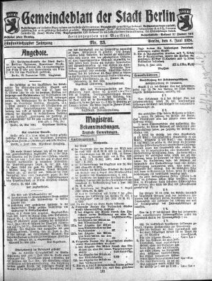1924,23: Nr. 23, 8. Juni 1924