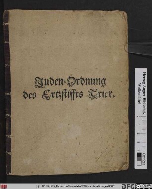 Juden-Ordnung des Ertzstiffts Trier