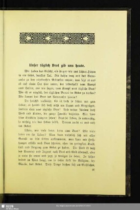 Unser täglich Brot gib uns heute