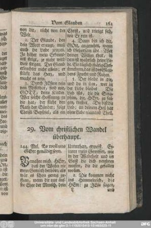29. Vom christlichen Wandel überhaupt.