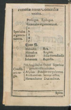 Personae huius Comoediae vocales.