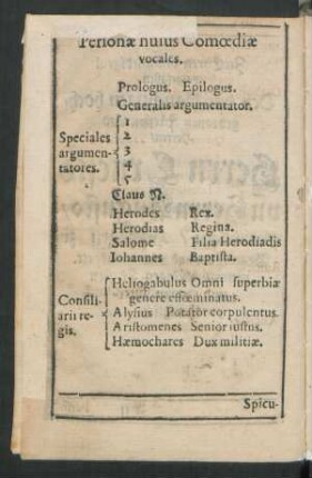 Personae huius Comoediae vocales.