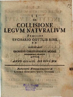 De Collisione Legvm Natvralivm