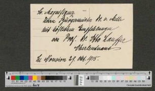 Postkarte an Werner von Melle