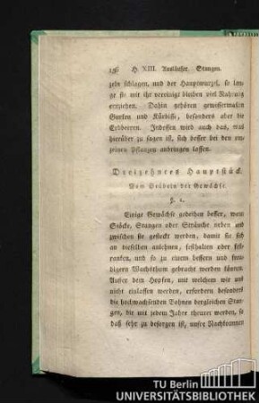 Dreizehntes Hauptstück. Vom Stäbeln der Gewächse.