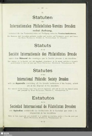 Statuts de la Société