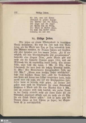 31. Billige Zeiten