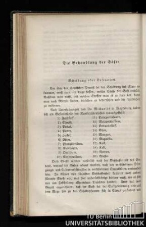 Die Behandlung der Säfte