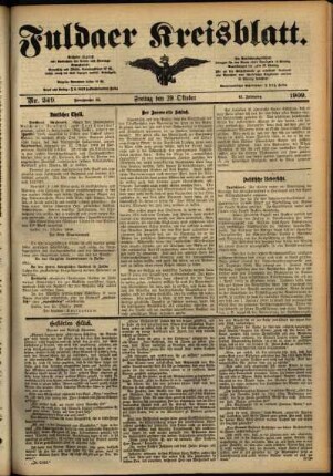 Ausgabe vom Freitag, den 29. Oktober 1909.