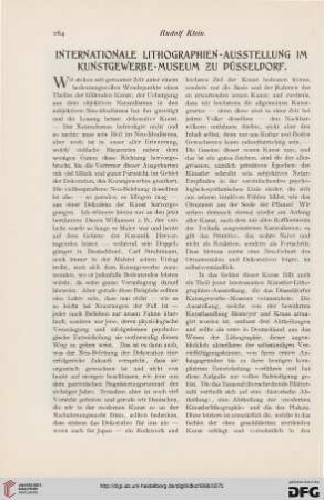 Internationale Lithographien-Ausstellung im Kunstgewerbe-Museum zu Düsseldorf