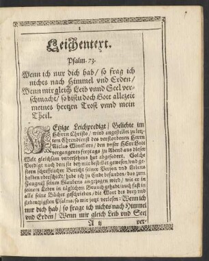 Leichentext. Psalm. 73.