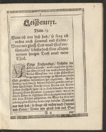 Leichentext. Psalm. 73.
