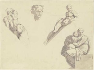 Studien aus der Sixtinische Kapelle des Michelangelo nach Kupferstichen gezeichnet