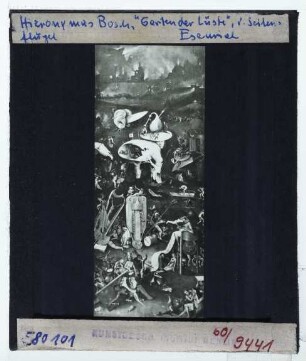 Bosch, Der Garten der Lüste (Madrid Prado P002823) : rechter Seitenflügel (Darstellung der Hölle)
