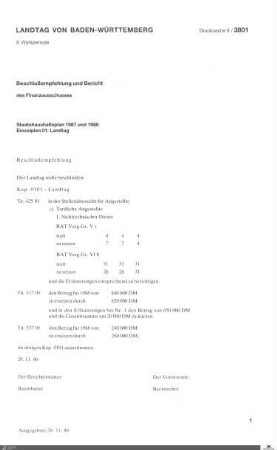 Drucksachen 3801-3900: Anträge, Anfragen, Gesetzentwürfe