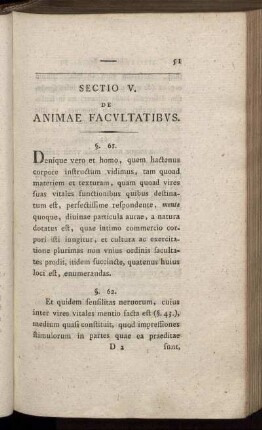Sectio V. De Animae Facultatibus