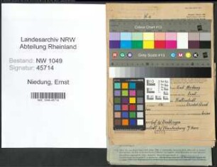 Entnazifizierung Ernst Niedung , geb. 12.02.1910 (Schlosser)