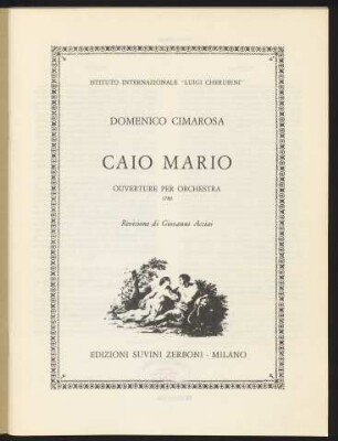 Caio Mario : Ouverture per orchestra : 1780