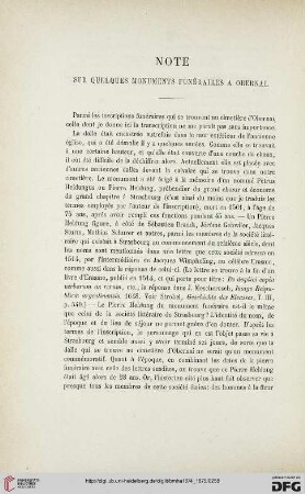 2.Ser. 9.1874/75: Note sur quelques monuments funéraires a Obernai
