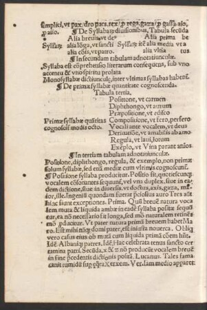 De Syllabarum divisionibus, Tabula secunda
